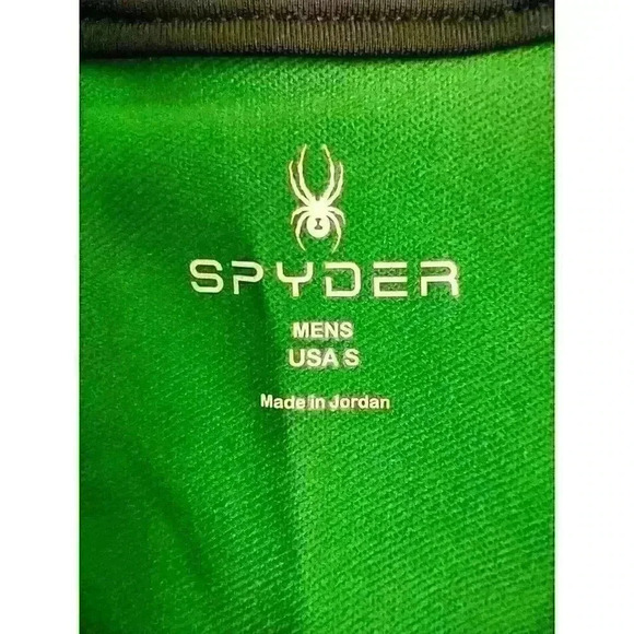 Spyder Sweater Adult Small Green Gray Quarter Zip Thermastretch Sweatshirt Mens - Picture 4 of 11